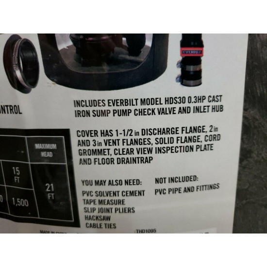 Everbilt Preplumbed 1/3 Sub Pump System
