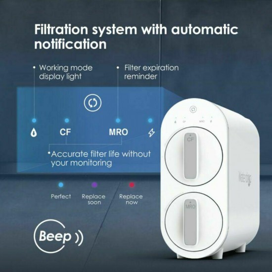 Tankless Reverse Osmosis Water Filtration System 400 GPD,1:1Drain Ratio,5-Stage