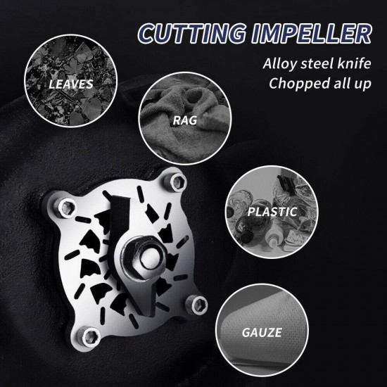 1.5HP Water Pump Submersible Flooding Swimming Pool 2645GPH Emergency Draining