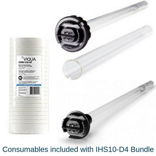 Viqua IHS10-D4 Bundle: 12 gpm UV Water Filter System + Extra UV Replacement Lamp