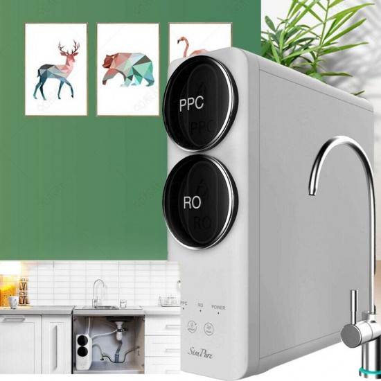 RO Reverse Osmosis Water Filtration System, Under Sink Tankless Faucet Purifier