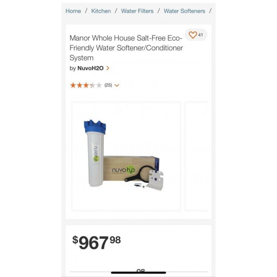 NuvoH2O DPMB-A Manor Water Softener System