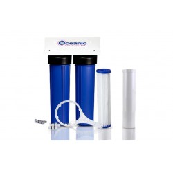 Dual Big Blue Whole House Water Filter System - Carbon + Sediment Filters