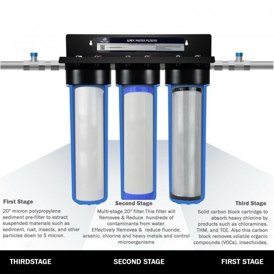 APEX MR-3020 Activated Alumina Fluoride Whole House Water Filtration System