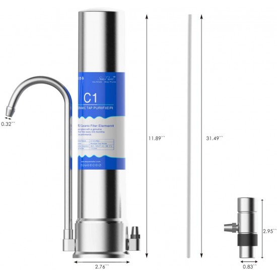 Countertop Drinking Water Filtration System Home Water Filter Purifier BPA Free