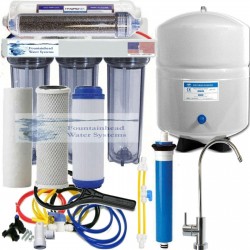 RO/DI Dual Outlet Drinking Water/Aquarium Reef System Manual Flush 100 SS Faucet