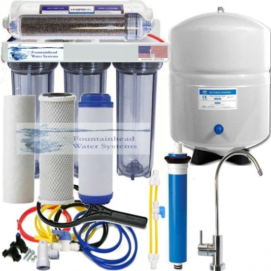 RO/DI Dual Outlet Drinking Water/Aquarium Reef System Manual Flush 100 SS Faucet