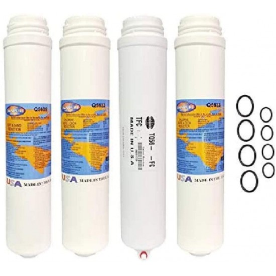 Membrane Replacement Sediment Carbon Filter Cartridge Set Q5605, (2) Q5633