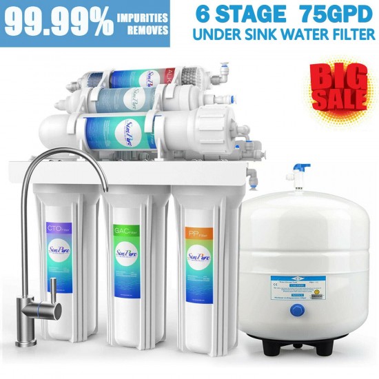 Reverse Osmosis Water Filtration Filter System Under Sink/Countertop/Whole House