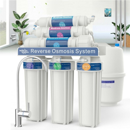 4 Pack 6-Stage Reverse Osmosis Alkaline Mineral Water Filter System 100GPD