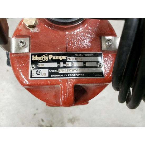 LIBERTY PRG102A-2 GRINDER PUMP WITH PIGGY BACK FLOAT - New See Description!