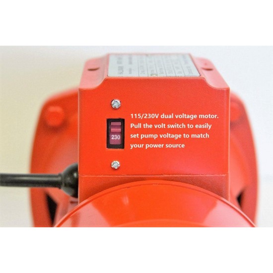 Shallow Well Jet Pump &Pressure Switch, 1 HP 18 GPM, Stainless Steel, 115/230V