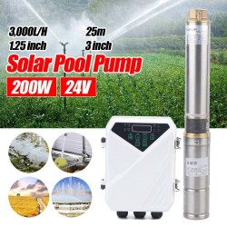 DC24V 200W Solar Water Pump Deep Well Solar Submersible Pump Stainless Steel US