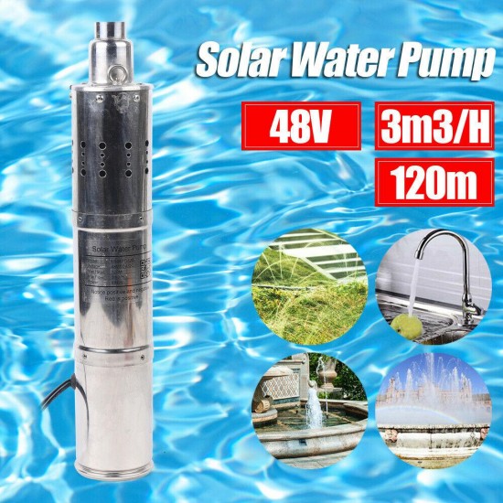 48 120m Volt Solar Deep Well Water Pump Submersible Water Pump Pond Irrigation