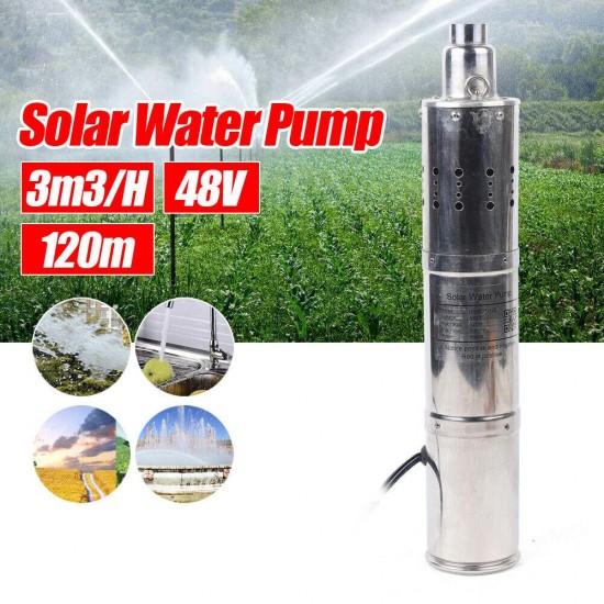 48 120m Volt Solar Deep Well Water Pump Submersible Water Pump Pond Irrigation
