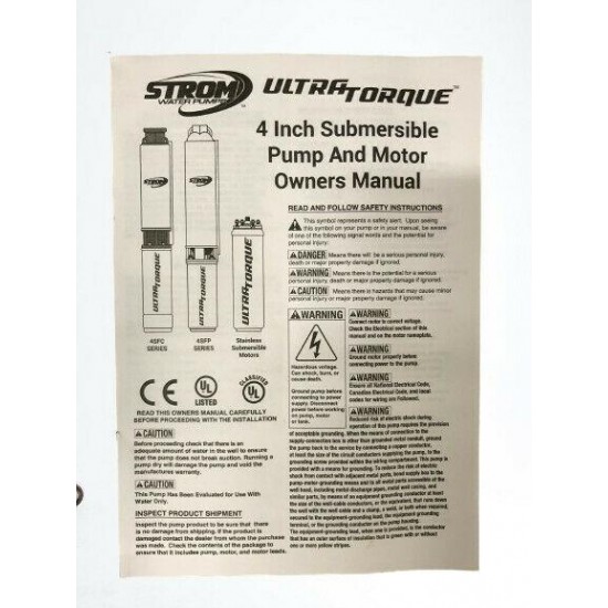 4” Submersible Well Pump 22gpm 11Stg 2.0HP-OF 230v 2W 60Hz (TDH 246 FT@ 22GPM)