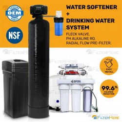 LiquaGen Whole House Water Filter Kit - Water Softener + Drinking Water System