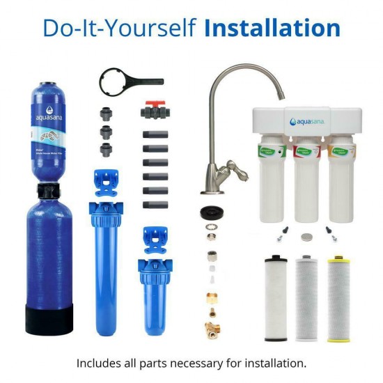 Whole House Rhino Filter 300K Gal 3 Stage Max Flow Under Counter Water System