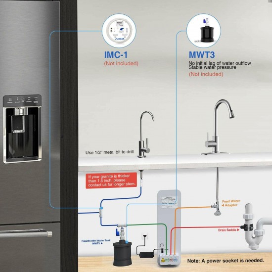 Frizzlife Reverse Osmosis Drinking Water Filtration System-400GPD RO Filter