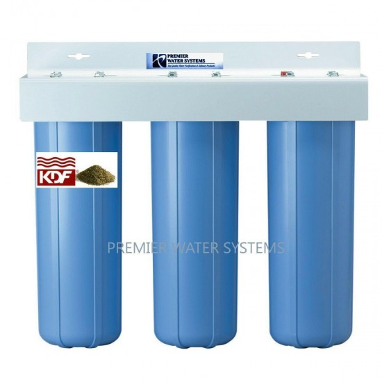 BIG BLUE 20'' Whole House Water Filter System Sediment/Carbon Block/ KDF 55 /GAC