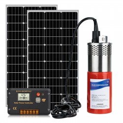 Solar Bore Water Pump Kits:Submersible Deep Well Water Pump &2*100W Solar Panel