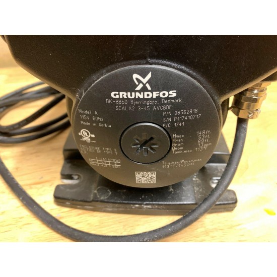 Used Grundfos Scala2 Pressure Booster Water Pump 115V Model No. 98562818