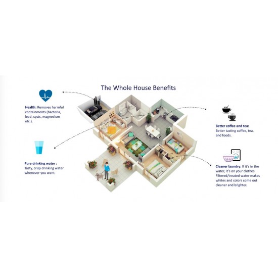 Whole House Water Filter System Coconut Shell Carbon Upflow Valve 1.5 cubic ft