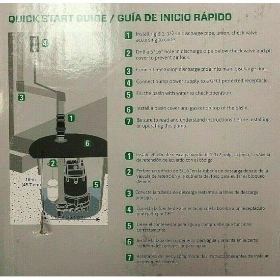 Zoeller 1/2 HP Cast Iron Submersible Sump Pump 115v 80 GPM Water Lift M1096