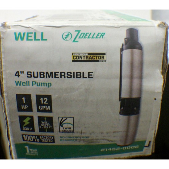 Zoeller 1452-0006 1 HP 230V Submersible Well Pump - NEW
