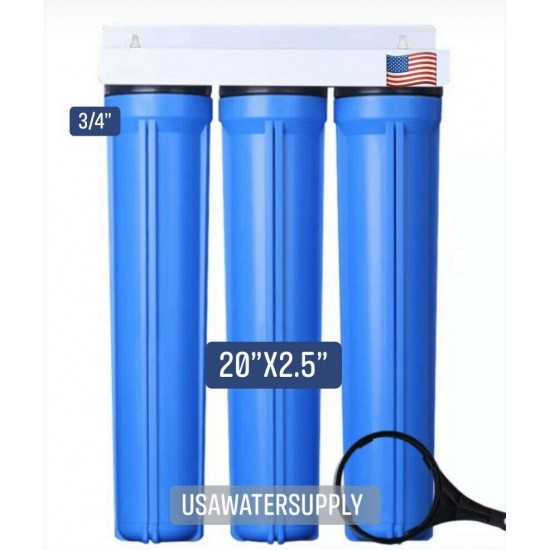 Iron/Sulfur Removal TRIPLE Whole House Water Filter System for Drinking Water