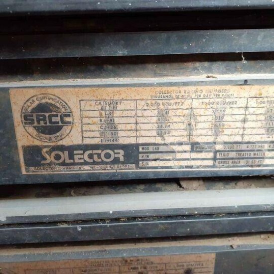 Solar Hot Water Collectors, Solector Brand Model L48