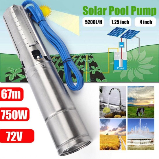 4'' DC Solar Water Pump Submersible Deep Well Water Pump with MPPT Controller