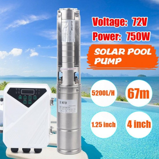 4'' DC Solar Water Pump Submersible Deep Well Water Pump with MPPT Controller
