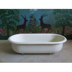 baby bathtub steel white Enamel Vintage Baby Bath White Planter Bird Bath