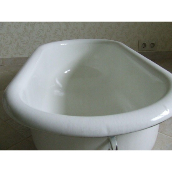 baby bathtub steel white Enamel Vintage Baby Bath White Planter Bird Bath