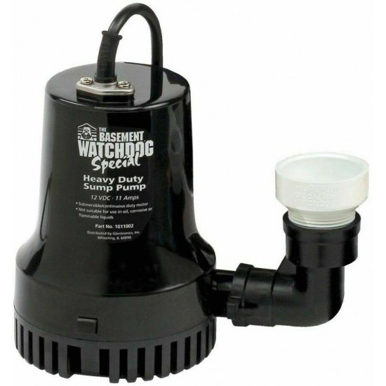 Basement Watchdog 0.33 HP Special + Battery Backup Sump Pump System 12 Volts New