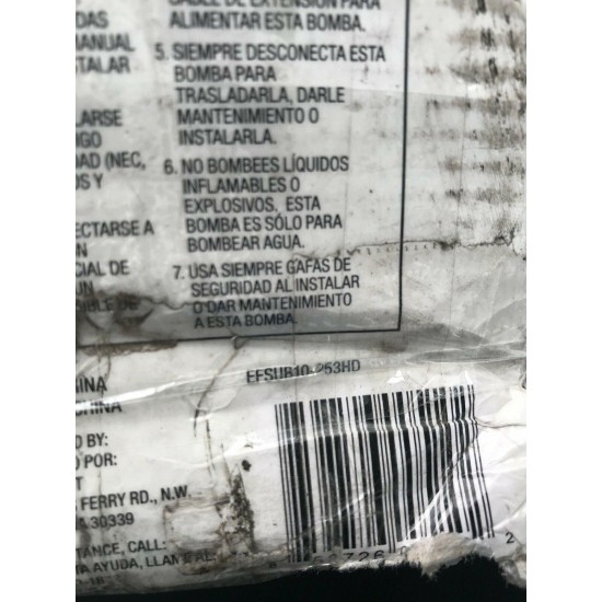 Everbilt EFSUB10-253HD Submersible Well Pump 1HP 20GPM 3-Wire 4” NEW IN BOX