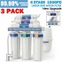 3 Pack 6-Stage Reverse Osmosis Alkaline Mineral Water Filter System 100GPD