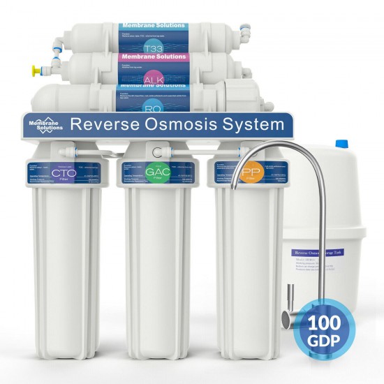 3 Pack 6-Stage Reverse Osmosis Alkaline Mineral Water Filter System 100GPD