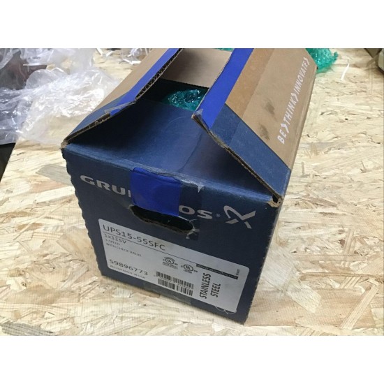 Grundfos 59896773, UPS15-55SFC, Flanged, Stainless Steel, 3-Speed Pump, 115 V.