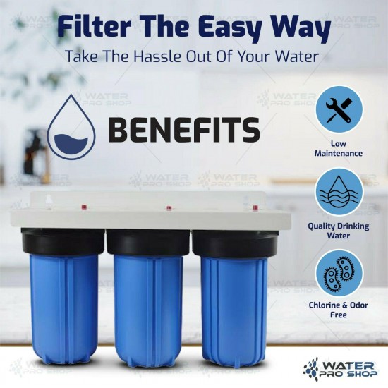 3 Stage Compact Space Saver, KDF 55 Whole House Home Water Filtration System.