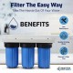 3 Stage Compact Space Saver, KDF 55 Whole House Home Water Filtration System.