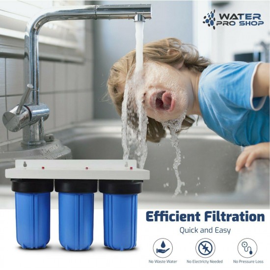 3 Stage Compact Space Saver, KDF 55 Whole House Home Water Filtration System.