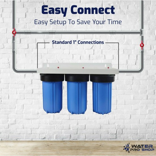 3 Stage Compact Space Saver, KDF 55 Whole House Home Water Filtration System.