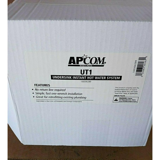 APCOM UT1 Under Sink Instant Hot Water Recirculating Pump for Tank Type Water H.