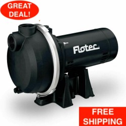 Flotec Thermoplastic Lawn Sprinkler Pump 1.5 HP Corrosion-Resistant Black