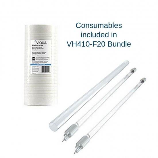 Viqua VH410-F20 UV Bundle: 18 GPM Whole Home System & Extra Replacement Lamp