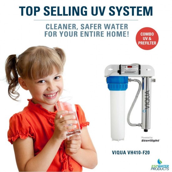 Viqua VH410-F20 UV Bundle: 18 GPM Whole Home System & Extra Replacement Lamp