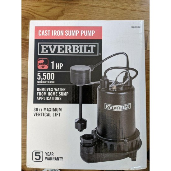 Everbilt 1HP Professional Cast Iron Sump Pump