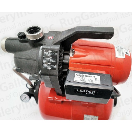 Leader Ecomatic 110 Mounted Pump 110V - 1/2HP Gauge, Adjustable Pressure Switch